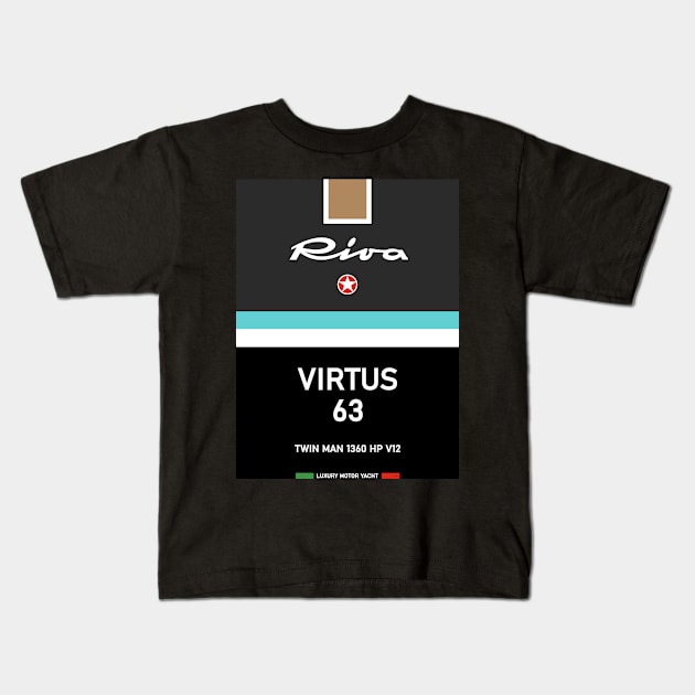 Riva Virtus Aquarama Classic Boat Italy Kids T-Shirt by PB Mary